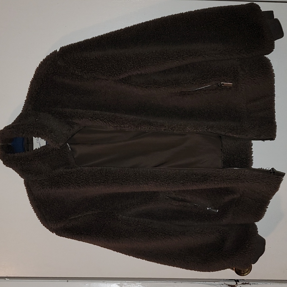 Universal Threads Faux Shearling Bomber Jacket Brown Size Small